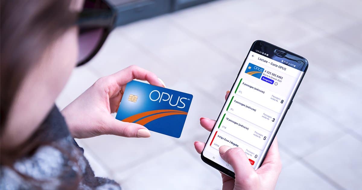 Transit cards and mobile apps illustration